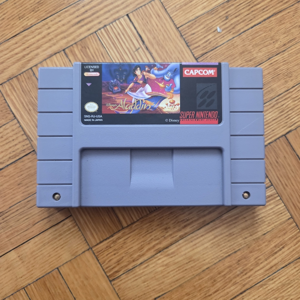 Authentic Vintage Aladdin Super Nintendo SNES Game Cartridge - Cartridge Only